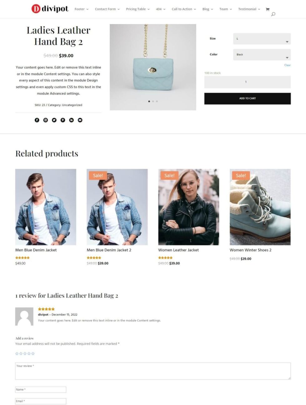 Divi Woocommerce Layout Pack Divipot