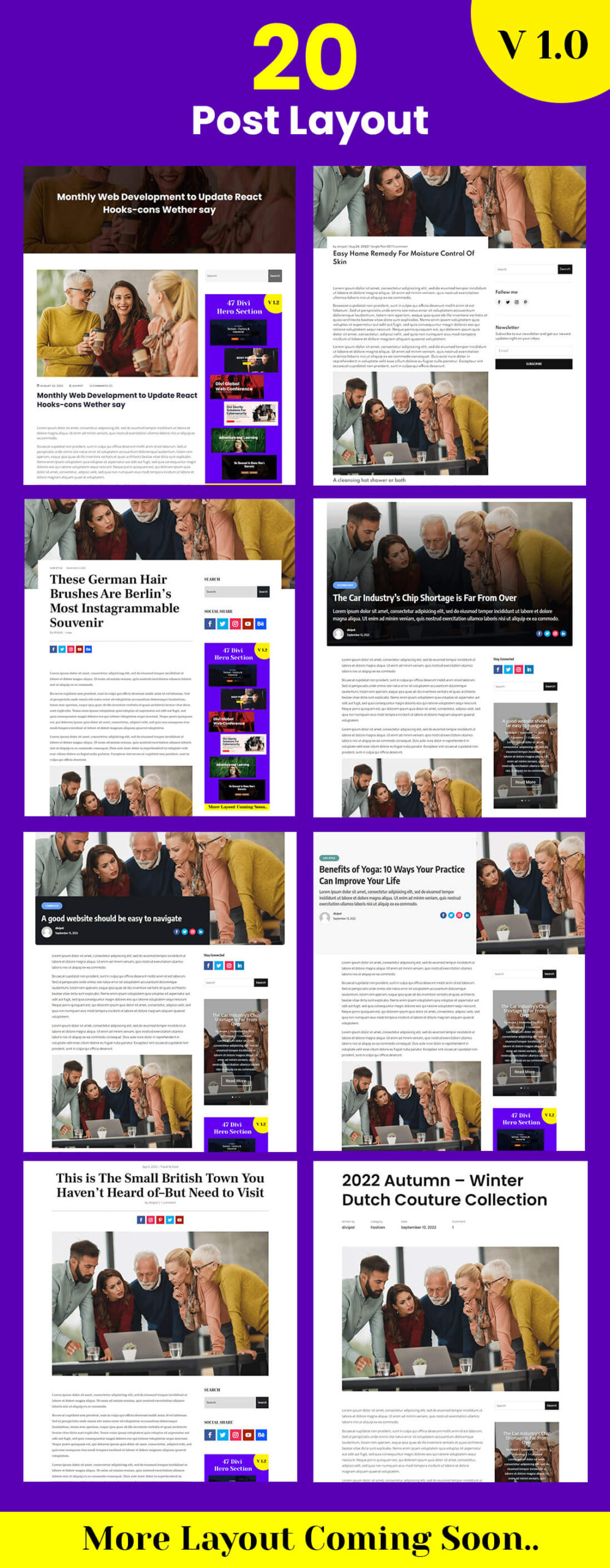 Divi Blog Module Layout Pack含42款Divi博客布局模块1.2 - 图片3